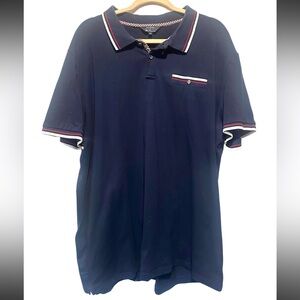 Ben Sherman navy polo with red and white accents front pocket size xxl